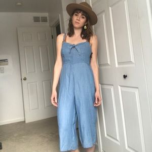 Chambray Tie Front Jumpsuit from Old Navy